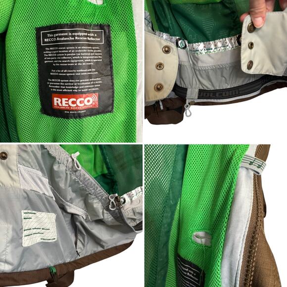 Volcom Women’s Snowboard Jacket & Pants Set Small Brown Y2K Vintage - Picture 6 of 15